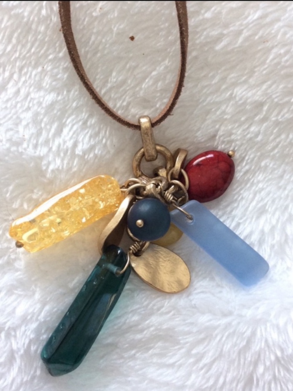 NWT Chico’s Boho Semi-Precious Stone Cluster Necklace
